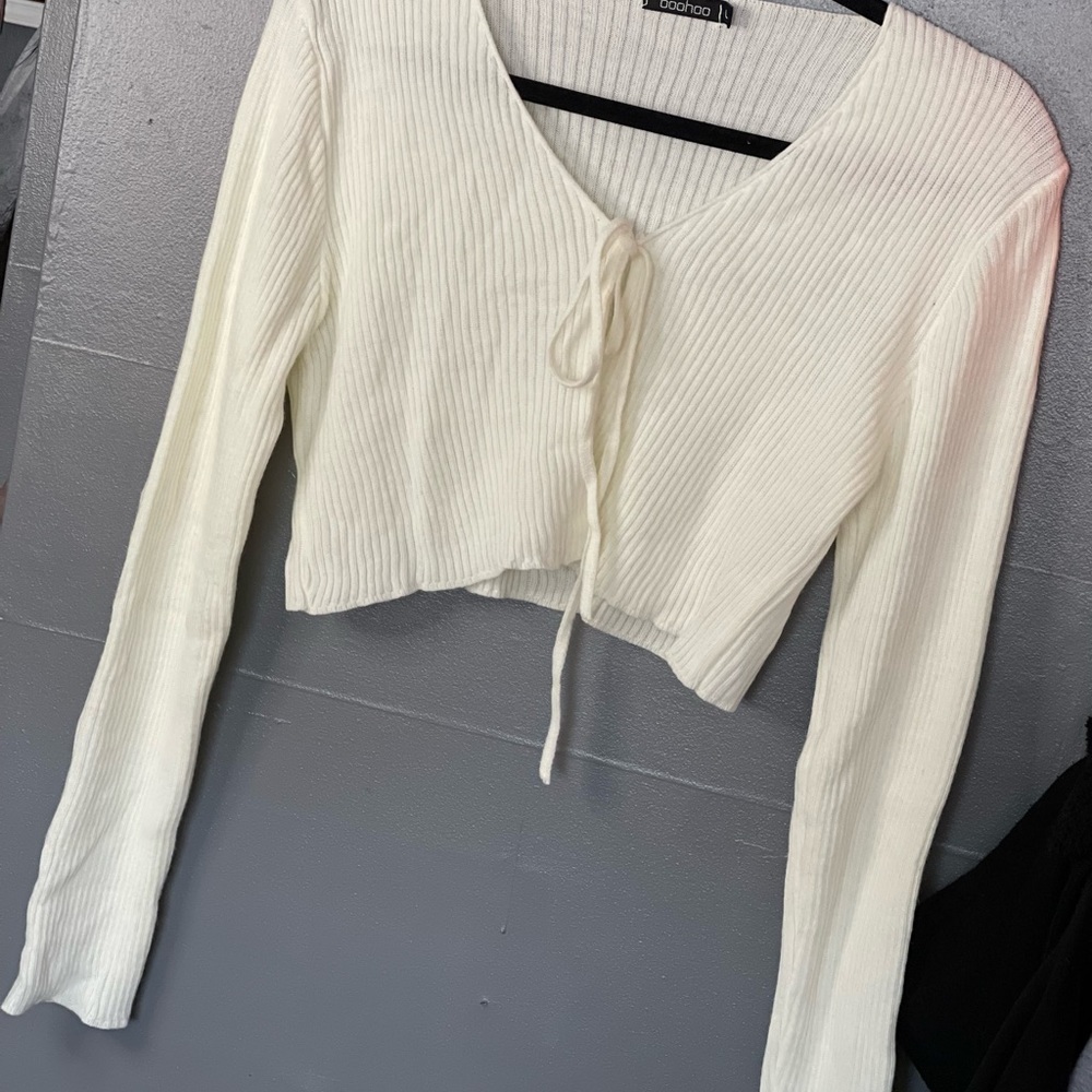Crop Tie Front Sweater